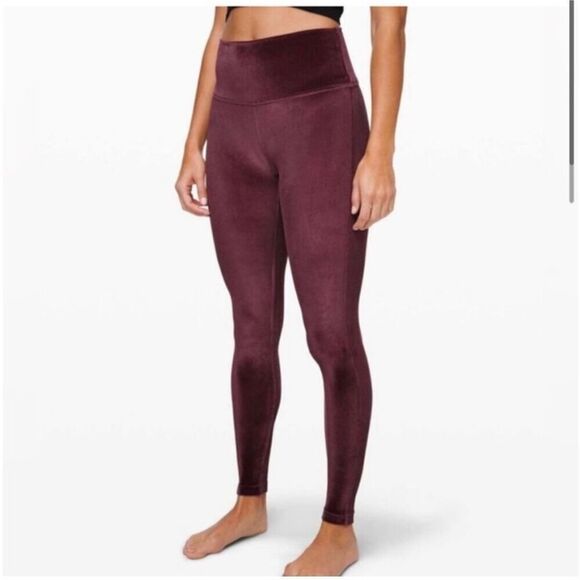 Lululemon Wunder Lounge Special Edition Plum Velvet Leggings sz 4 EUC - Picture 2 of 12